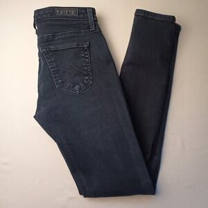 Adriano Goldschmied Women Low Rise Skinny Leg Jeans Size 25/2 Charcoal Black Y2K